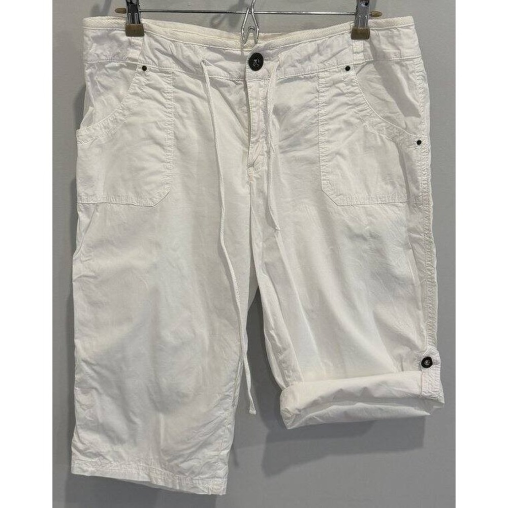 Fresh Produce Roll Up Capri Pants Safari Pockets White Size Large